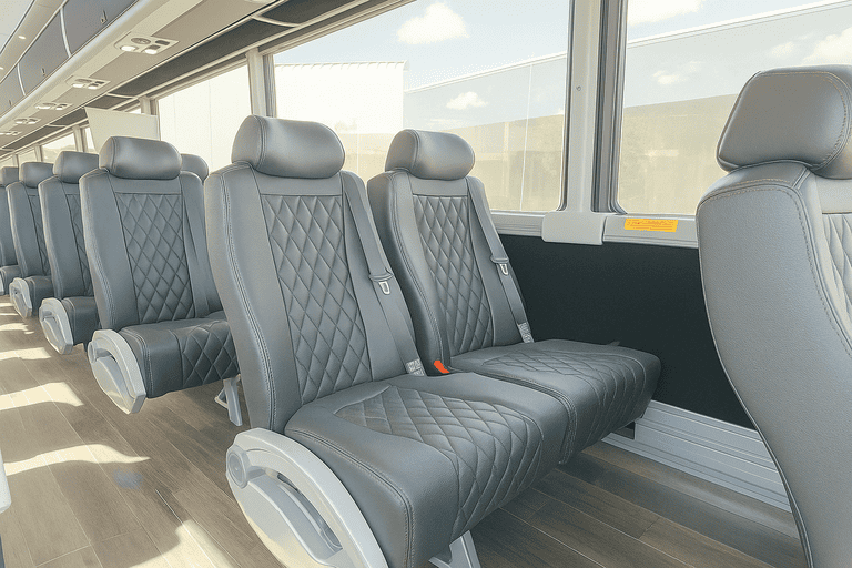 interior of Salem Coach Bus Service charter bus