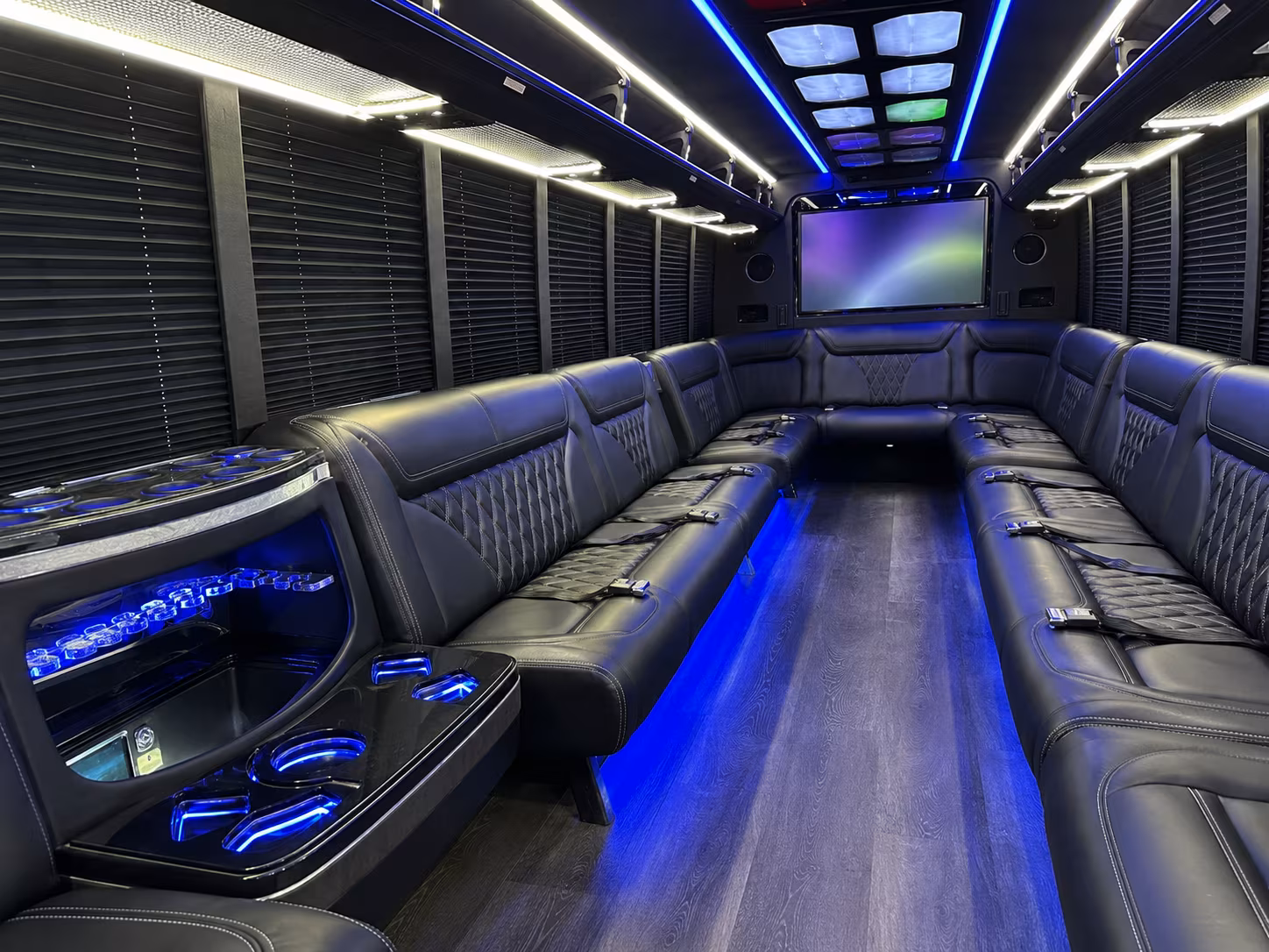 salem 20 passenger party bus inside