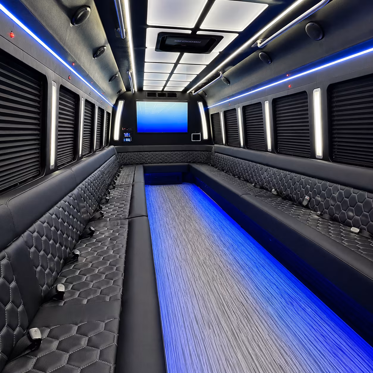salem 50 passenger party bus inside